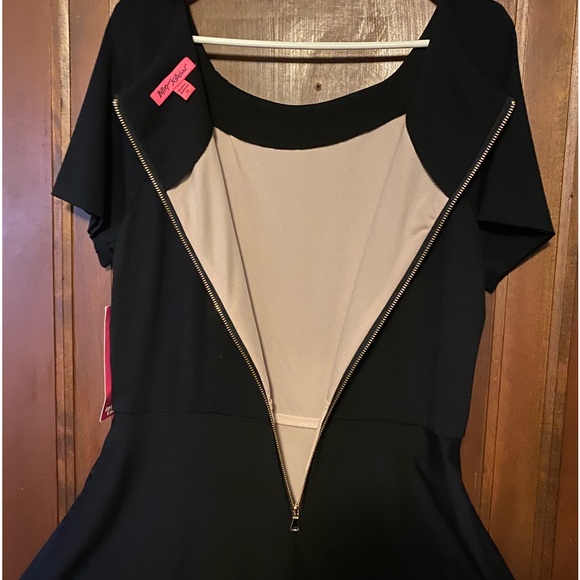 NWT Betsey Johnson Black fit and flare dress, size 14. - Picture 3 of 10